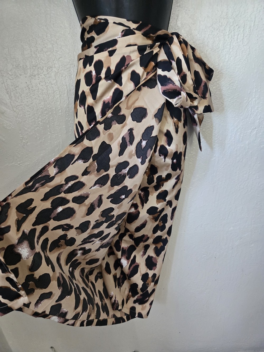Never Fully Dressed Leopard-Print Midi Wrap Skirt in Beige, Black & Pink - Picture 9 of 11